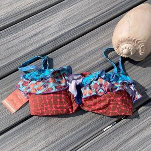 MAAJI 🍍 Blooming Champion Strapless Ruffle Bikini Top - L